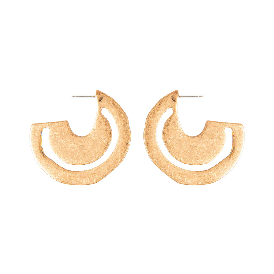 ANTIQUE GOLD FINISH, HAMMERED EARRINGS