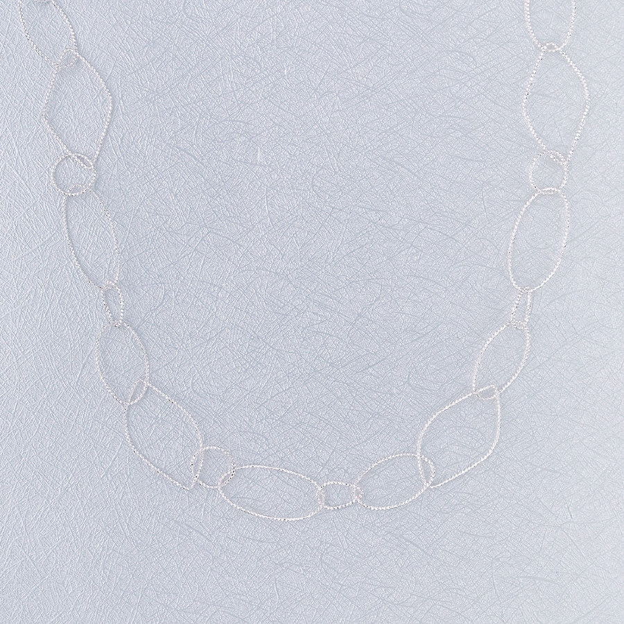 31" SILVER DELICATE FROSTED LONG LOOP CHAIN W/ EXTENDER