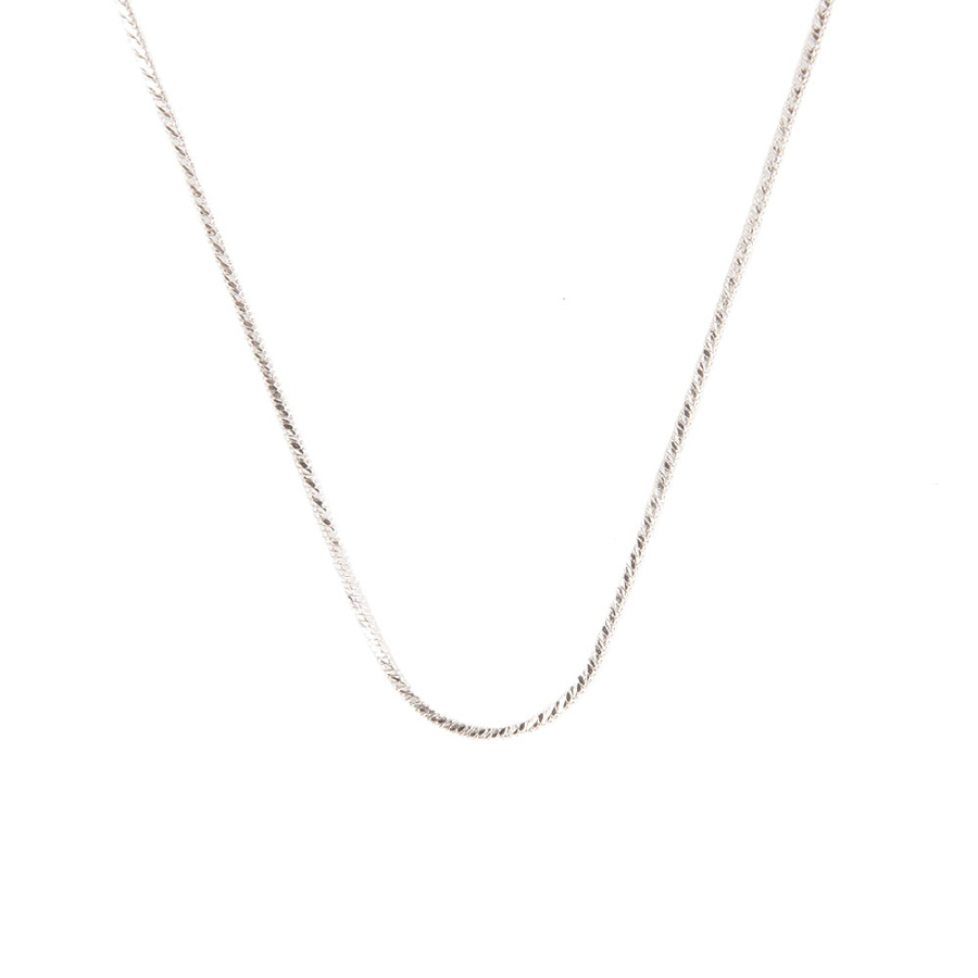 CLEARNACE! 1.25MM SILVER DIA. CUT SQUARED SNAKE CHAIN