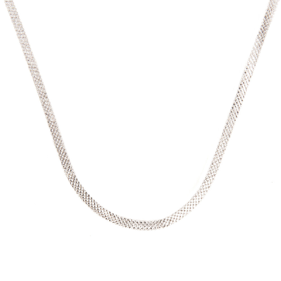 CLEARANCE! 2.5MM SILVER DIA. CUT FLATTENED SNAKE CHAIN