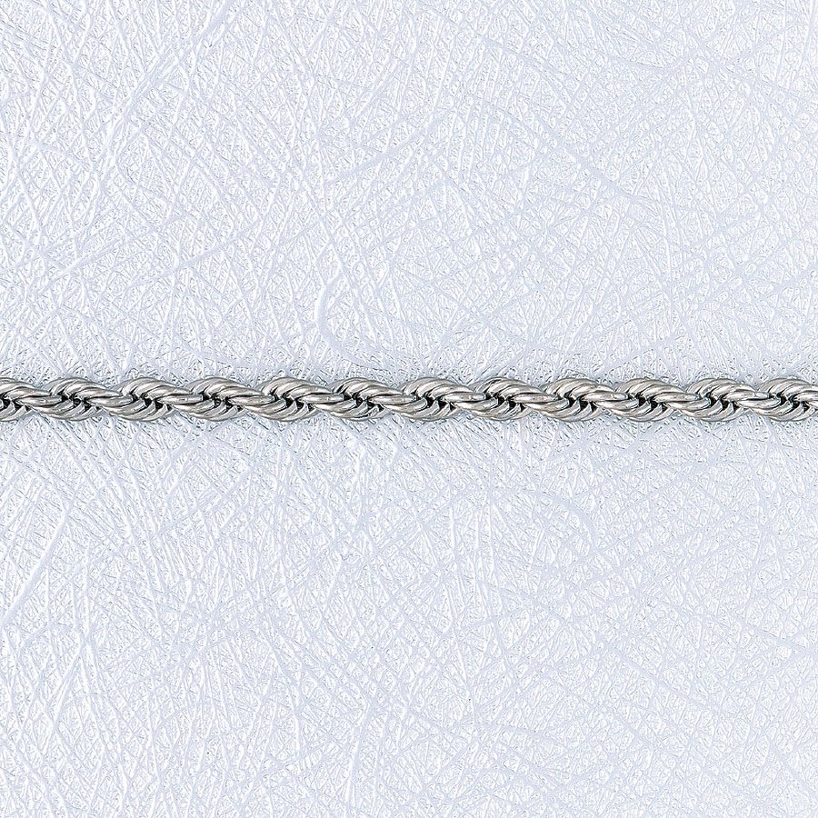 CLEARANCE!----3.5 MM ROPE - WHITE GOLD TONE